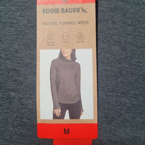NWT‎ Eddie Bauer Charcoal Pullover Long-Sleeve Funnel-Neck Women's Med - Picture 3 of 5
